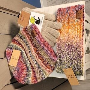 CC Colorful Winter Set Hat Gloves Headband
